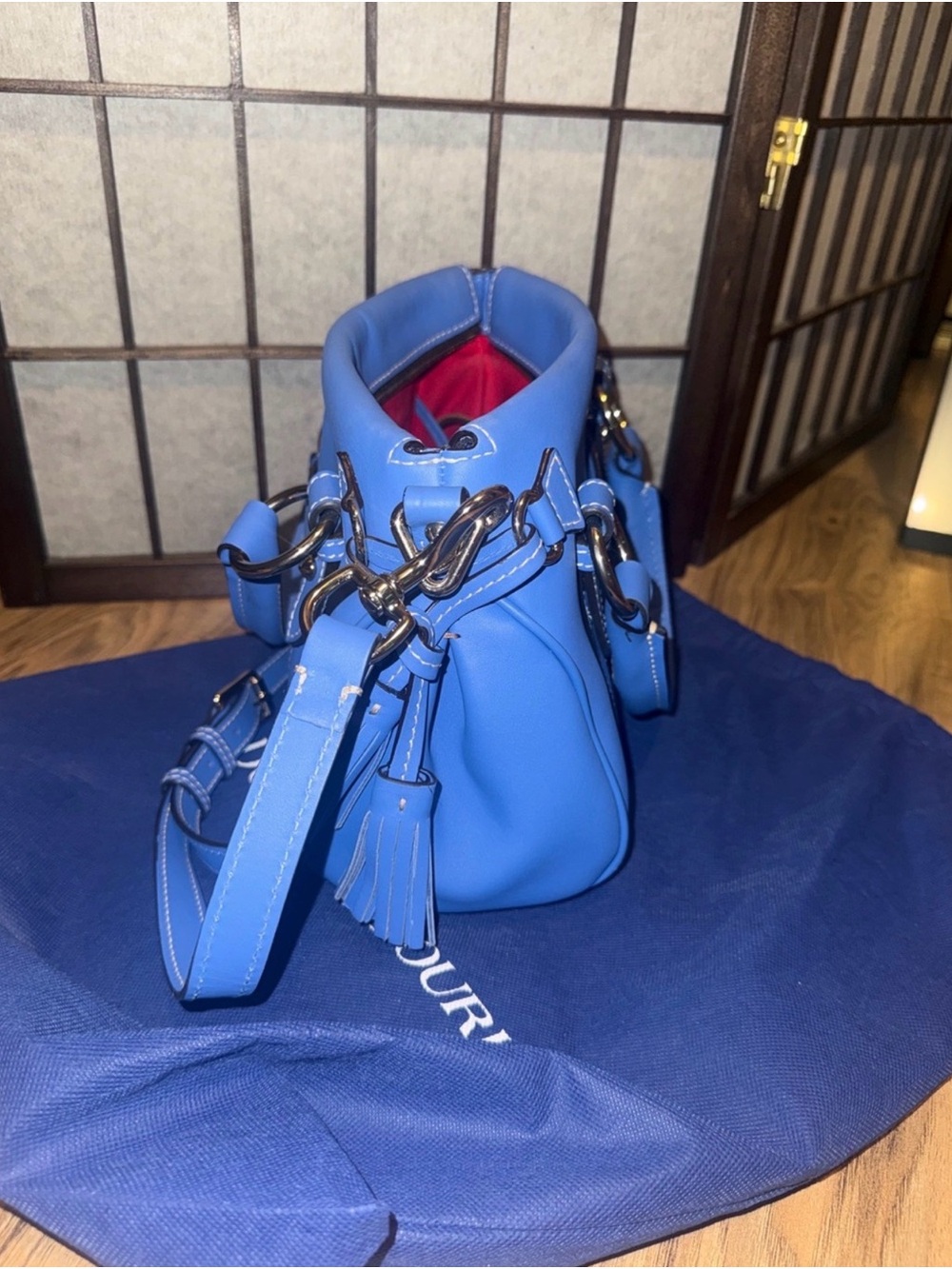 Dooney & Bourke Smooth Leather Sorrento Satchel - Marine Blue - Picture 5 of 15